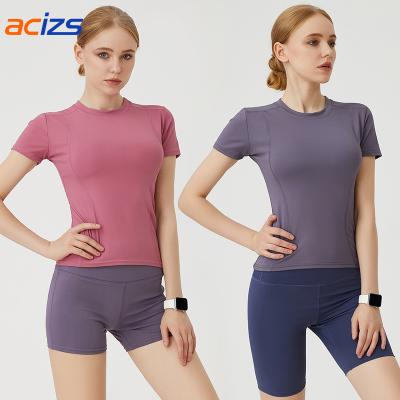 China Wholesale Breathable Breathable Sports Wear Women Fitness Ladies Yoga Comfortable T-shirt High Quality Fitness Tops for sale