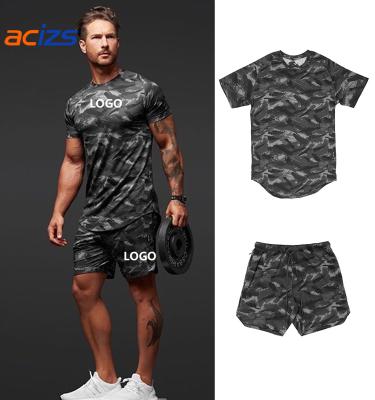 China QUICK DRY QUICK DRY Men's Workout Compression Training Short GYM Sets Mens Fitness Wear Shorts Slimming T-Shirt Custom Shorts for sale