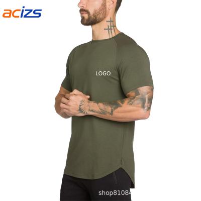 China Anti-Wrinkle Anti-Wrinkle Plus Size Custom Logo Mens Activewear Muscle Brothers Sports Fitness Gym T-shirt Men's Running Shirt for sale