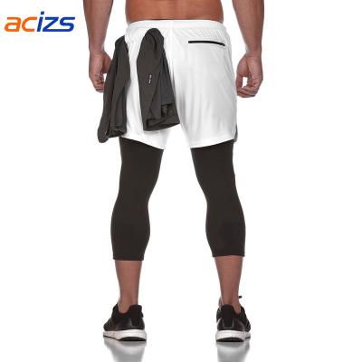 China Anti-Wrinkle Anti-Wrinkle - Running Abbreviations Men's Sports Gym Shorts Men's European Border and American Quick-Dry Two-in-One Bermuda Shorts Quick-Dry for sale