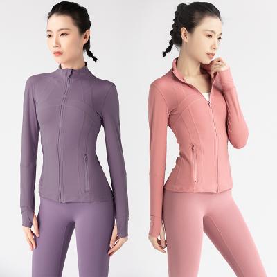 China Custom Breathable Logo Running Sports Clothing Yoga Jacket For Women Long Sleeve Tops Zipper Sports Yoga Jacket for sale