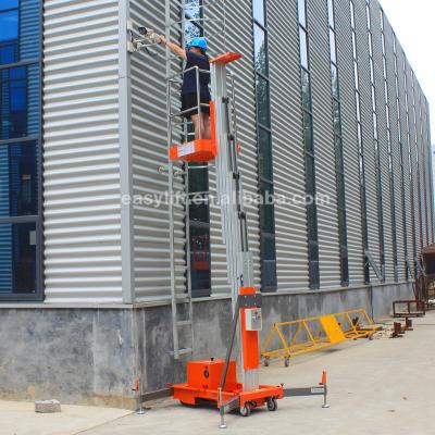 China Aluminum Portable Lift 6-10m Man Lift Machine Pusher Man Lift Lightweight/Portable Movable Single Man Lift for sale