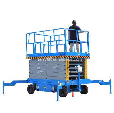 China Material handling/man lifting/small work platform 8m aerial work mobile mobile scissor lift for sale with strong tire for Sandy Road for sale