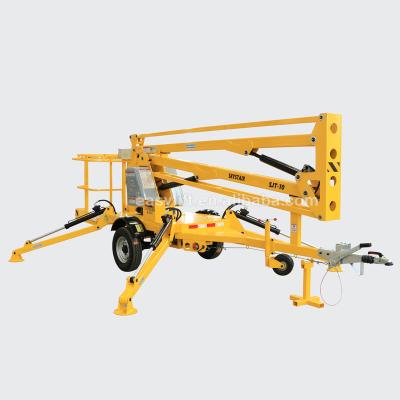 China Maintenance Work / Overhead Change Light / Hydraulic Mobile Window Cleaning 10m Trailer Mounted Telescopic Boom Lift for sale