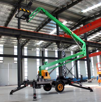 China Cherry Picker Geniuses Towable Boom Lift Sky Lift Boom Lift Maintenance Work/Light/Window Cleaning Overhead 12m Change for sale