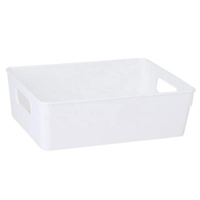 China With Handles Home Organizers Plastic Box For Kitchen Bedroom Office Plastic Storage Box With Element Handle White for sale