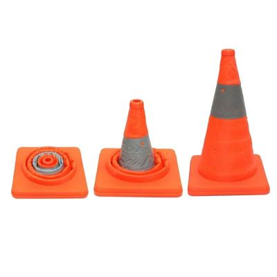 China Oxford 2021 New Products Collapsible Retractable Orange Plastic Safety Traffic Cones for sale