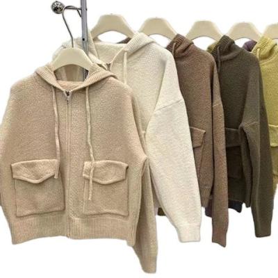 China 2023 Anti-wrinkle Autumn Winter Knitted Zipper Cardigan Sweater Hoodies Manufacturer High Quality Women Coat for sale