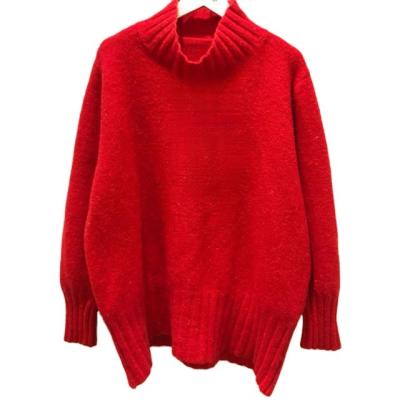 China Anti-wrinkle high quality warm winter high neck top with long sleeve knitted sweater short sweater women for sale