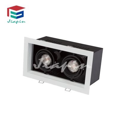 China Downlights Two Head Recessed Ceiling Light Adjustable Grill Downlight mr16 gu10 Downlight Housing for sale