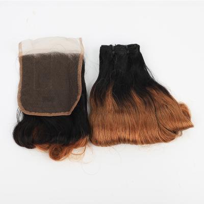 China FUMI Wholesale Raw Peruvian Virgin Hair One Egg Dispenser Cuticle Aligned Loop Bundles With Frontal Closure Hair Extension Vendor for sale