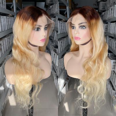 China Silky Straight Body Wave 13x4 13x6 Full Lace HD Lace Front Human Hair Wig, Preplucked Blonde Virgin Brazilian Grade 10A Frontal Wig Vendor for sale