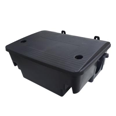 China Disposable Lockable Plastic Black Type Rodent Pest Control Box Rat Bait Station Wholesale For Indoor Outdoor Garden for sale