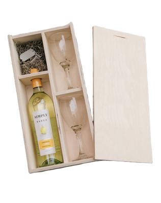 China China wine box with enough space for a wooden USB drive or photo wine box (2 wine glasses included in the box) for sale