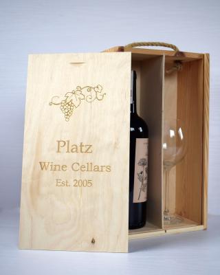 China JUNJI Wooden Wine Box handmade for two bottles of wine wine storage case unfinished handmade wooden box for sale