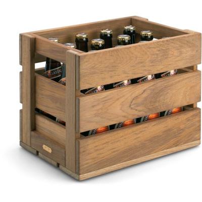 China JUNJI Rustic Wholesale Customized Wood Beer Crate Nesting Bottle Carrier Crate 12 Bottle Gift Wooden Beer Crate for sale