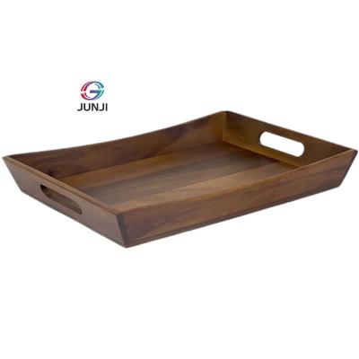 China JUNJI Rustic Reclaimed Wooden Breakfast Tray Handcrafted Pallet Tray Wooden Tray Farmhouse Garden Tray Serving Tray Custom Size Ha Size Accepted for sale