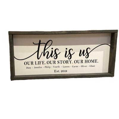 China Europe Home Decoration Wooden Sign DIY Sign Blank Framed Unfinished Sign for sale