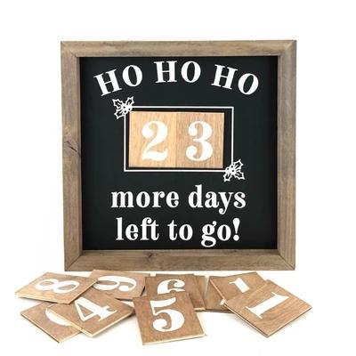 China Europe JUNJI Magnetic Advent Wood Christmas Sign Christmas Advent Calendar Wood Sign Home Decor Empty Wooden Sign for sale