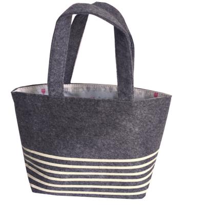 China As Pictute Japan Korea Hot Sale Gray Reusable Fabric Eco-friendly Felt Foods Delivery Felt Felt Shopping Handbag Tote Handbag for sale