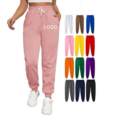 China Custom Logo Cargo Anti-pilling Women Sweatpants Printed Plain Pink Jogging Pants Mens Empty Track Pants Fleece White Mens Joggers Pants for sale