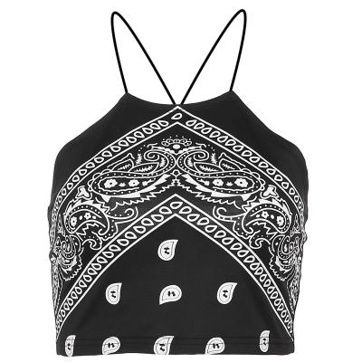 China Summer Breathable Tops Womens Tank Top Paisley Bandana Short Top for sale