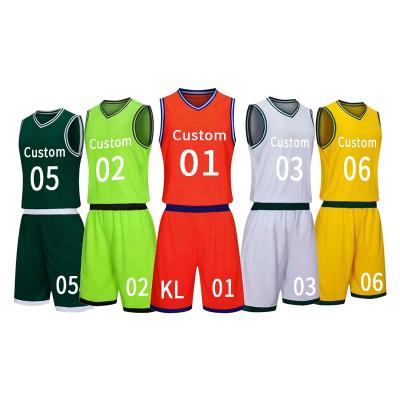 China Custom Mens Breathable Tank Top Basketball Shorts Sets White Uniform High Quality Tank Tops Set Two Piece Set Teams Sports Suit for sale