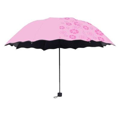 China Modern Flowers Will Bloom When Meeting The Water Magic UV 3 Times Umbrella For Women Designer for sale