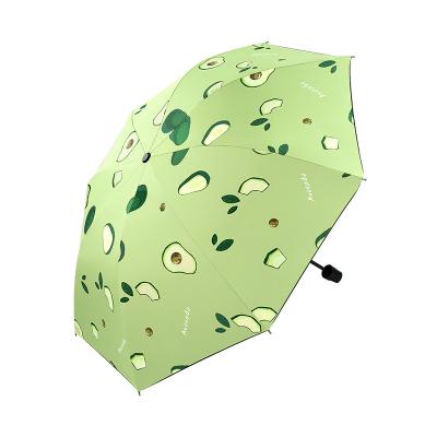 China Modern Fruit Umbrella 3 Folds Vinyl-coated Modern Fruit Umbrella Ultraviolet Windproof And Rainproof Umbrella for sale