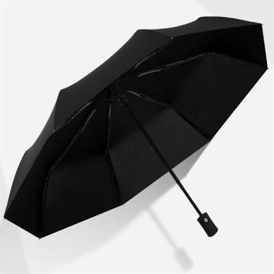 China 21 Inch Full Automatic Black UV Coating Sun Shade Umbrella Promotion Gift Folding Umbrella Modern Folding Umbrella Printing Logo 21 Inch Fully Automatic Black for sale