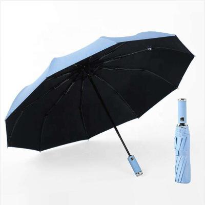 China Modern 10K Inch Auto UV Protection 3 Times 23 Led Flashlight Rotatable Folding Umbrella for sale