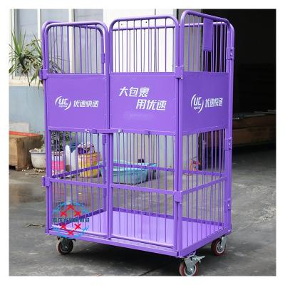 China Latest Technology Oem Multi Layer Logistic Cart Carts Warehouse Doorless Cage Trolley for sale