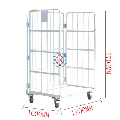 China Excellent Quality Roll Cage Container Transfer Table Trolley Doorless Mesh Cage Trolley for sale