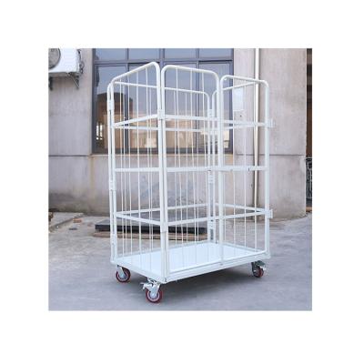 China Super Quality Metal Cargo Trolley Cart Steel Metal Storage Trolley With Door for sale