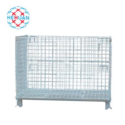 China Stackable Storage Cages Metal Pallet Cage Storage Bin Wire Cage for Supermarket for sale