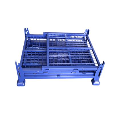 China Euro Metal Wire Pallet Container Mesh Rabbit Collapsible Dog Travel Cage With Wheel for sale