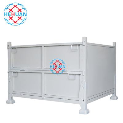 China Hot Selling New Product Storage Box Durable Foldable Stackable Iron Sheet Cage for sale