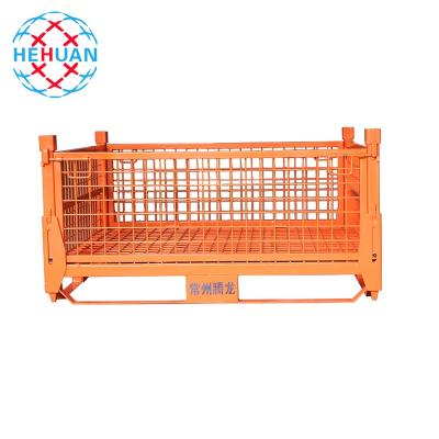 China Quality Certification Stackable Straight Wall Container Wire Mesh Cage With Mesh Bottom for sale