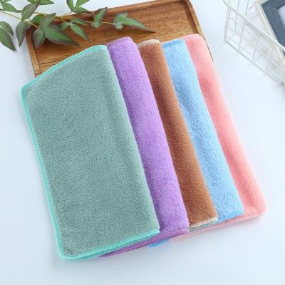 China Factory 280gsm 25*25cm Kitchen Microfiber Water Absorbent Cloth Cleaning Cloth Custom Cleaning Towel Coral Fleece for sale