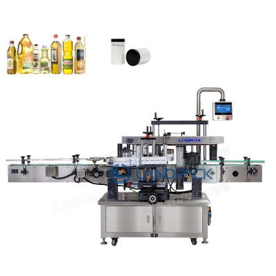 China Food Landpack LFT-SM-200C Plastic Bag Paper Label Glass Bottle Liquid Double Side Labeling Machine for sale