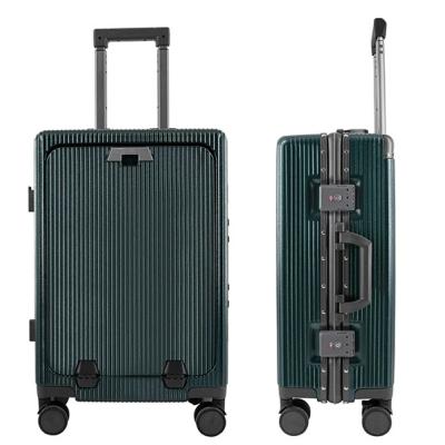 China Long travel High Quality  AE luggage  front opening Travel  Suitcase Carry On Luggage Hard Luggage for sale