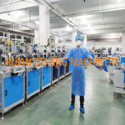 China Non Woven Fabric Surgical Gown Making Production Line for sale