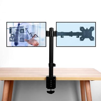 China Double Arm Computer Monitor Computer Monitor Mount Desktop Monitor Bracket Table Stand VESA100*100MM For 13