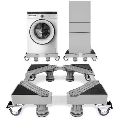 China Washing Machine Trolley Fridge Bracket Fridge Support Base with 4 Brake Wheels 4-Leg Hold Up to 440lbs/200KG for sale