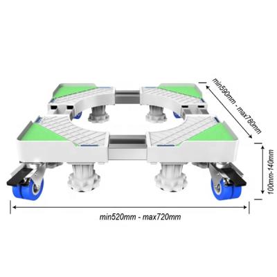 China Adjustable Washing Machine Movable With 4 Brake Wheels And 8 Legs Washing Machine Stand Fridge Holds To 660lbs BSW4L8J for sale