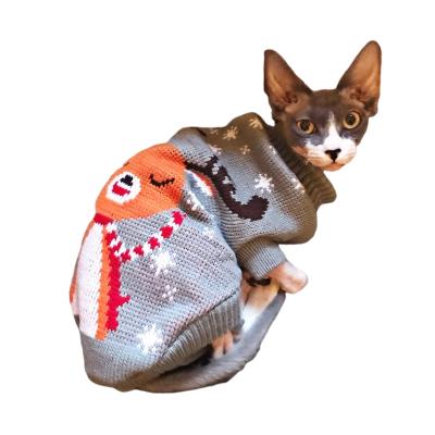 China Cat Knitting Coat Christmas Dog Costume Cat Clothes Sweater Winter Warm Cat Sweater For Pet Fashion Pet Clothes for sale