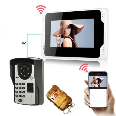 China Video Intercom Function Wifi Doorbell System Kit With RFID Keyfob Fingerprint IR Camera Mobile Phone APP Unlock Wireless Video Door Intercom for sale