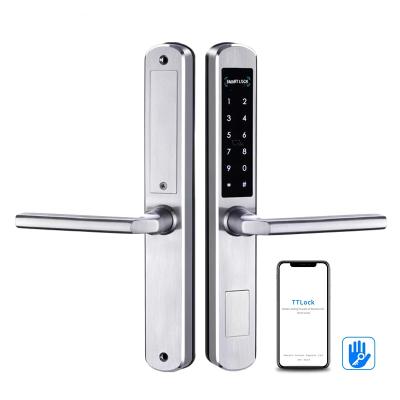 China Waterproof Smart Keyless Electronic Door Lock Stainless Steel BLE Digital IC Card Code Electronic Door Lock For Euro Aluminum Glass Door Mortise for sale