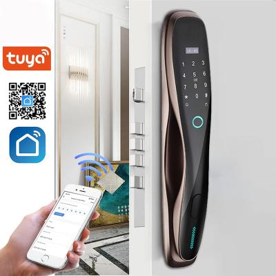 China WIFI Tuya aluminum smart door lock alloy home electronic master door lock with IC card key password and APP mobile security for sale