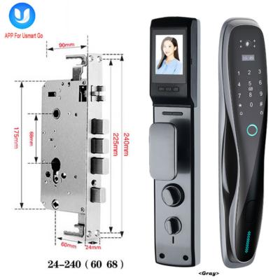 China Aluminum Alloy Good Quality Automatic Fingerprint Door Lock with WIFI Mobile APP Intercom WIFI Smart Visual Biometric Fingerprint Door Lock for sale